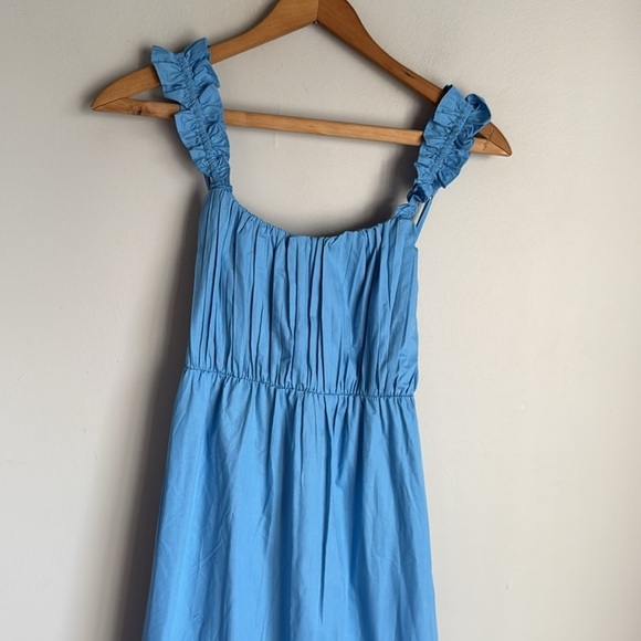 NEW Abercrombie & Fitch poplin bow back ruffle strap maxi dress XS - Picture 6 of 14